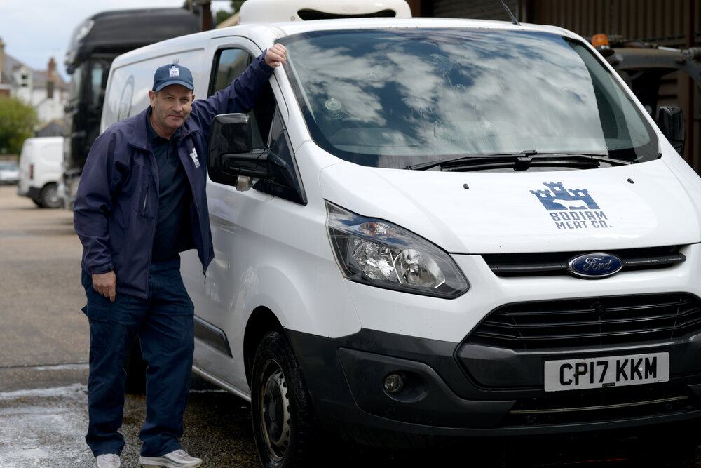 Gary with a Bodiam Foods delivery van