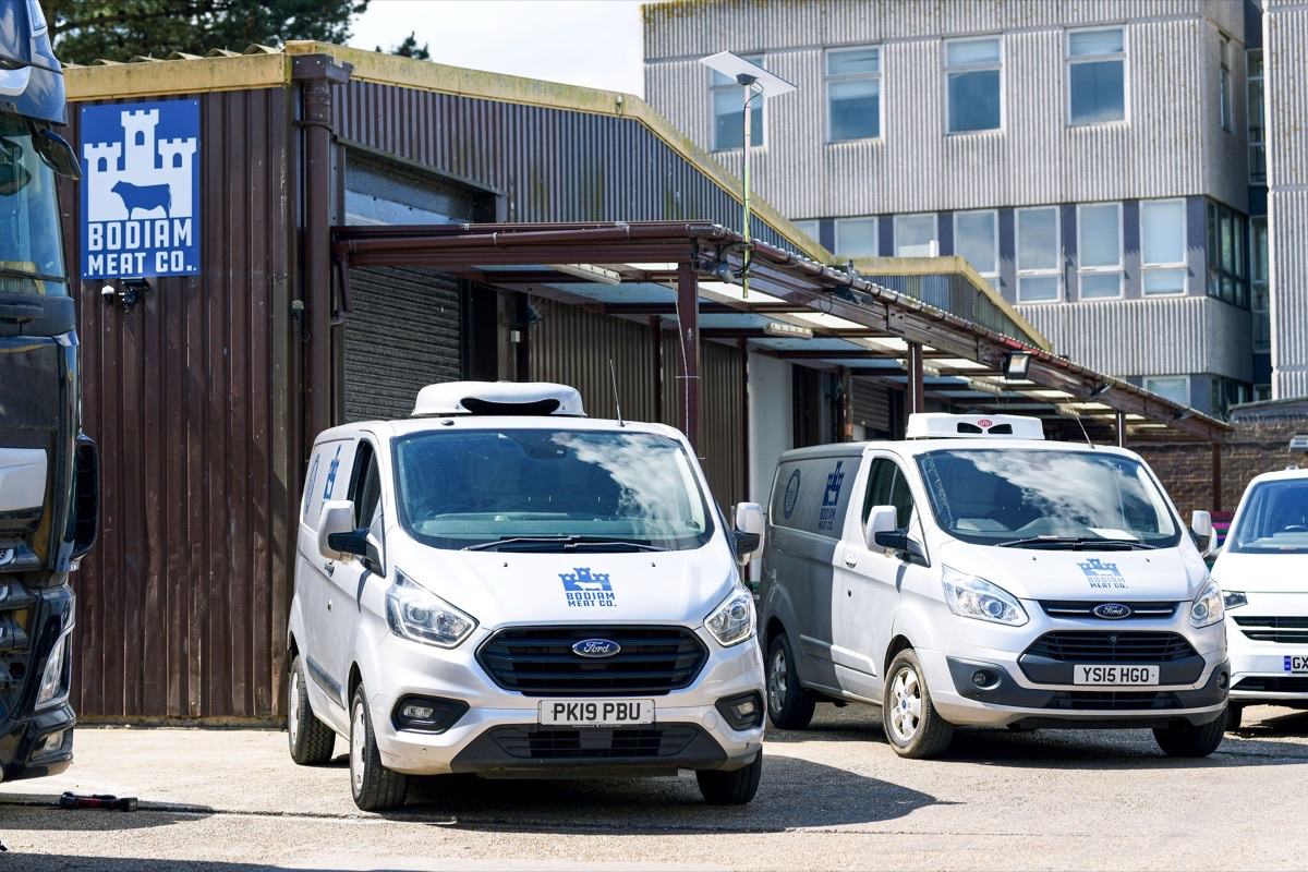 Bodiam Foods fleet vans at the East Sussex depot