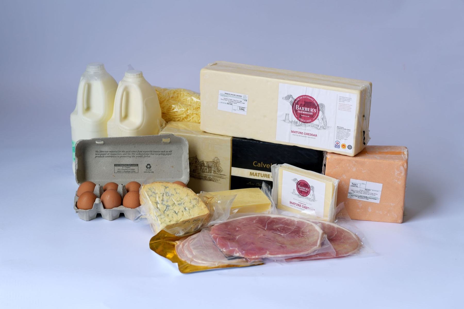 Bodiam Foods food service range — cheese, eggs, milk and cured meats