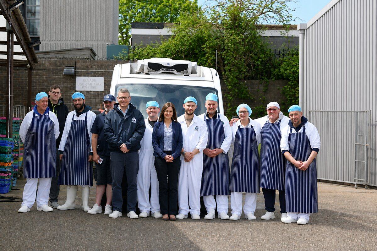 The Bodiam Foods team together in front of a delivery van at the depot